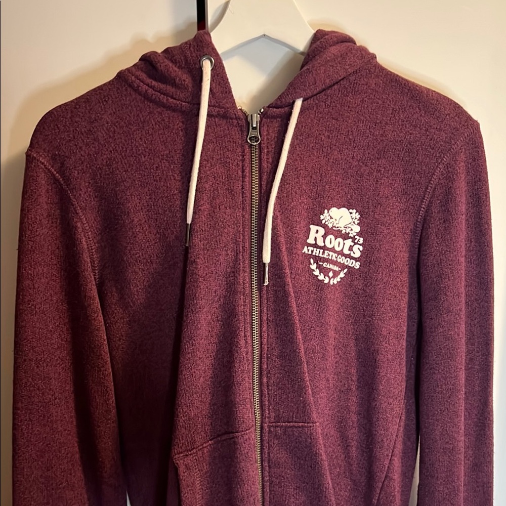 Roots Maroon Zip-Up Hoodie